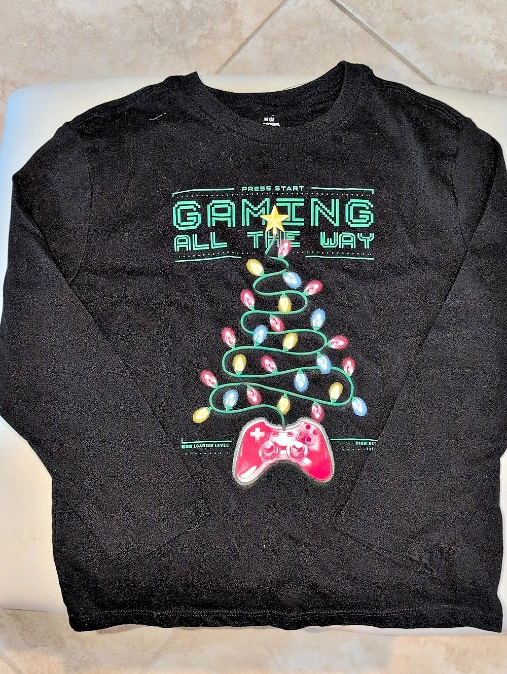 Holiday Time Gaming All The Way Christmas Graphic Long Sleeve T-Shirt